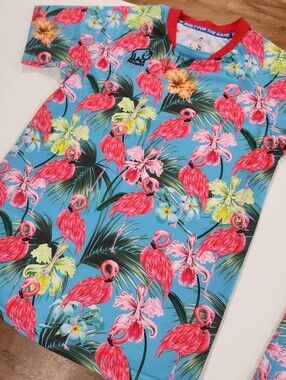 Rhino Soccer Flamingo Print Jersey Youth Large Tropical Athletic Shirt Unisex